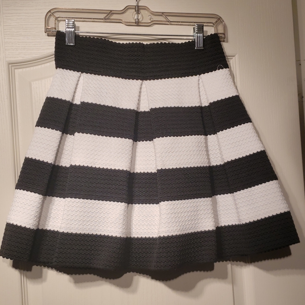 Honey punch black and white stripe skirt